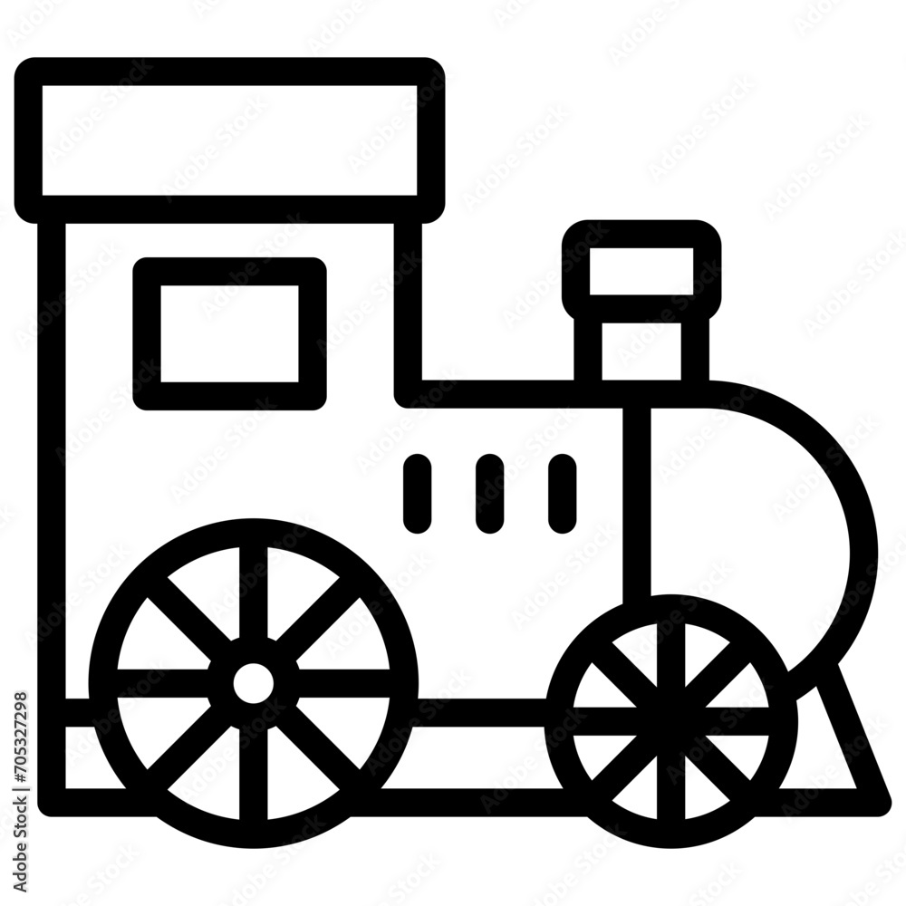 toy train icon illustration design with outline toy train icon illustration design with outline