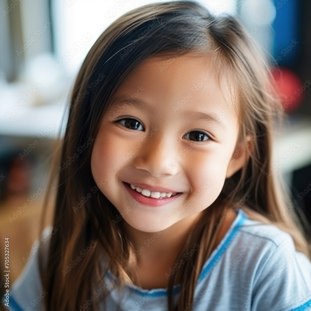 Asian Girls' Education. Happy beautiful Asian Girl is smilling. Generative AI Asian Girls' Education. Happy beautiful Asian Girl is smilling. Generative AI