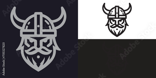 Viking head logo using a Viking hat, suitable for use as an esport logo