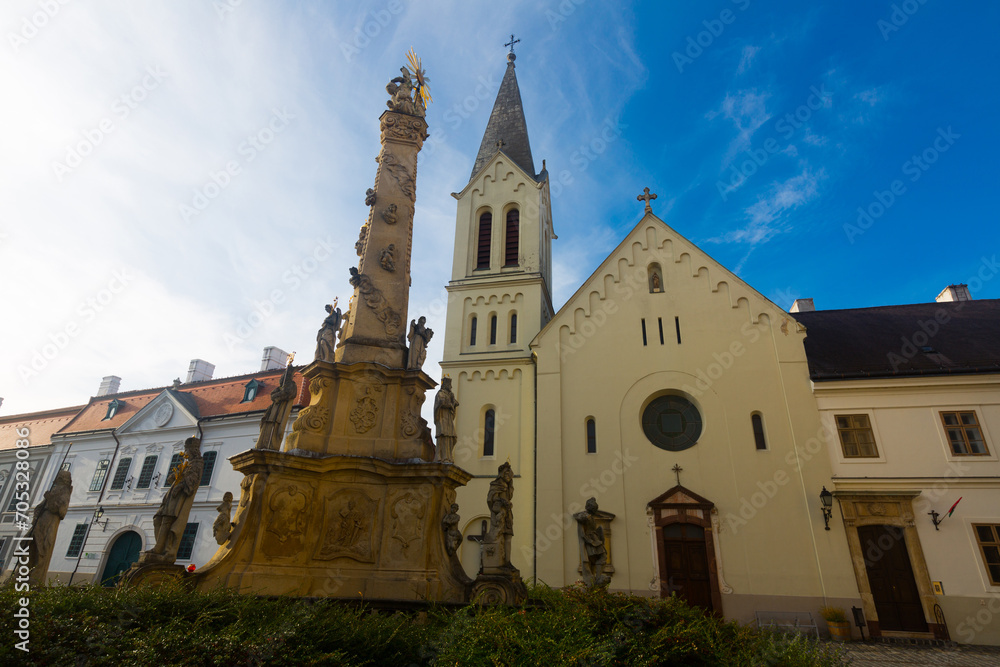 Buildings and streets of the city of Veszprem, one of the oldest city in Hungary