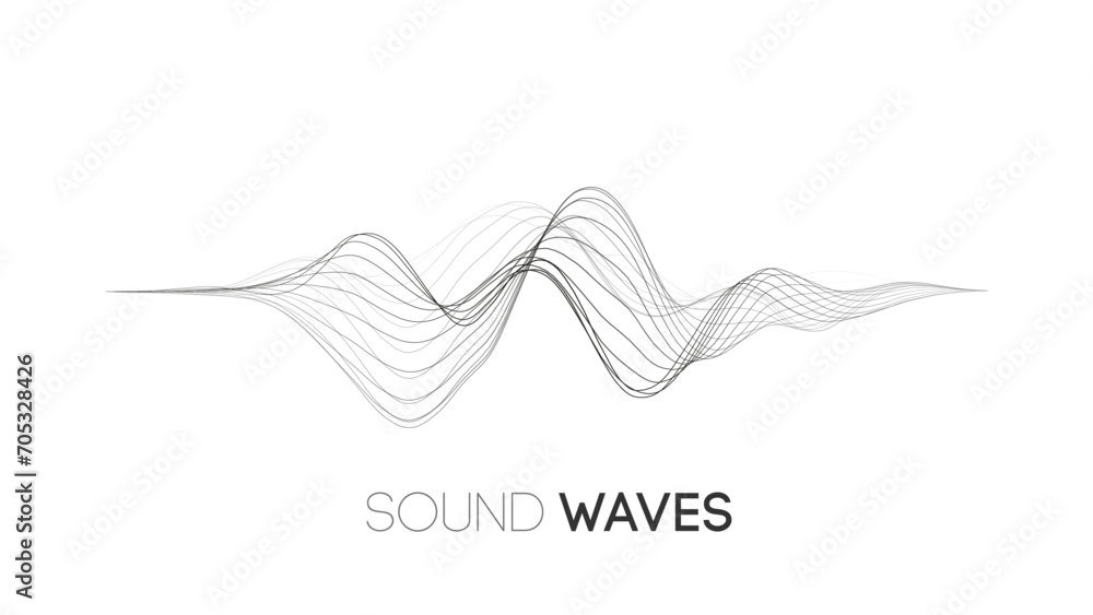 Sound wave music background. Audio waves abstract pulse background.