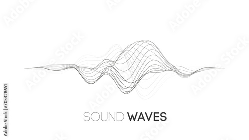 Sound wave music background. Audio waves abstract pulse background.