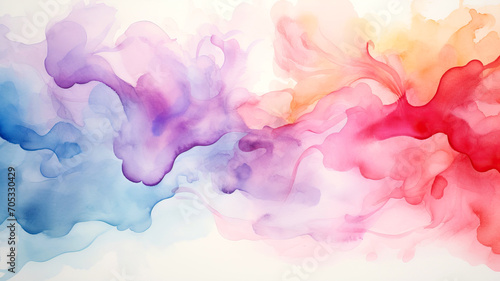 Watercolor background. Colorful watercolor splashes of paint isolated on white background. Abstract colorful background for textile, cover, invitation.