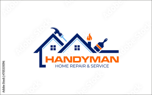 Illustration vector graphic of construction, home repair, renovation, and building concept logo design template
