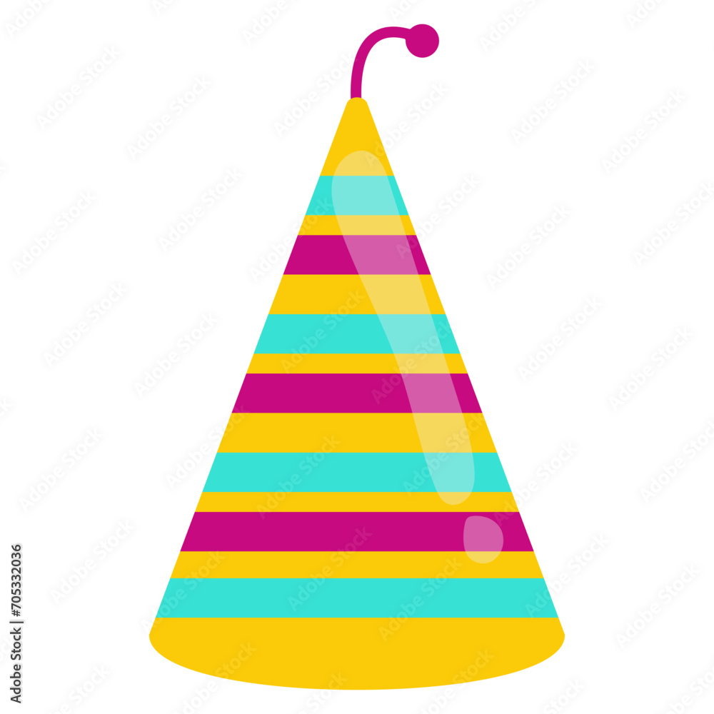 New Year's Hat Set. Cartoon Style. Isolated On White Background New Year's Hat Set. Cartoon Style. Isolated On White Background