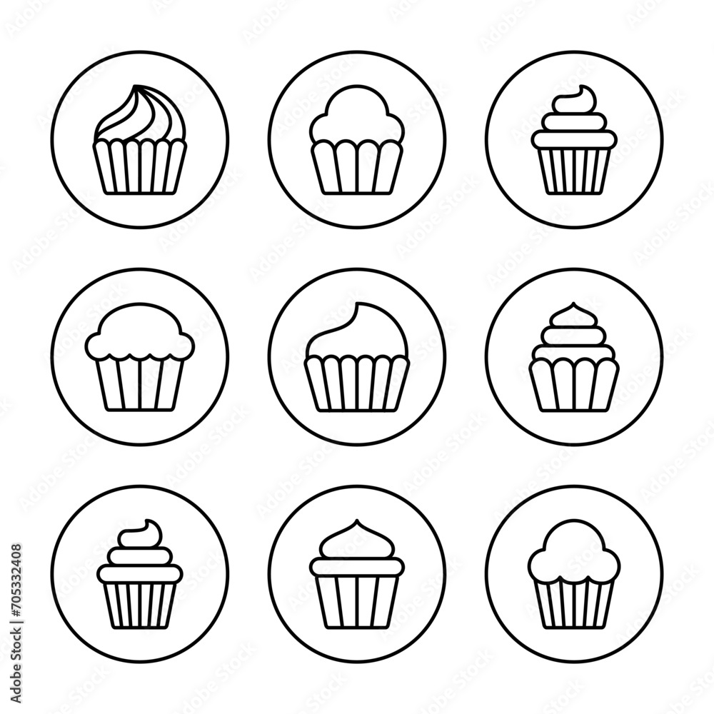 Cup cake icon vector. Cup cake sign and symbol Cup cake icon vector. Cup cake sign and symbol