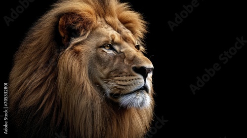 Lion king isolated on black  © buraratn
