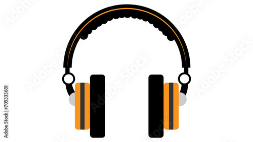 Headphones image, headset with mike vector image	