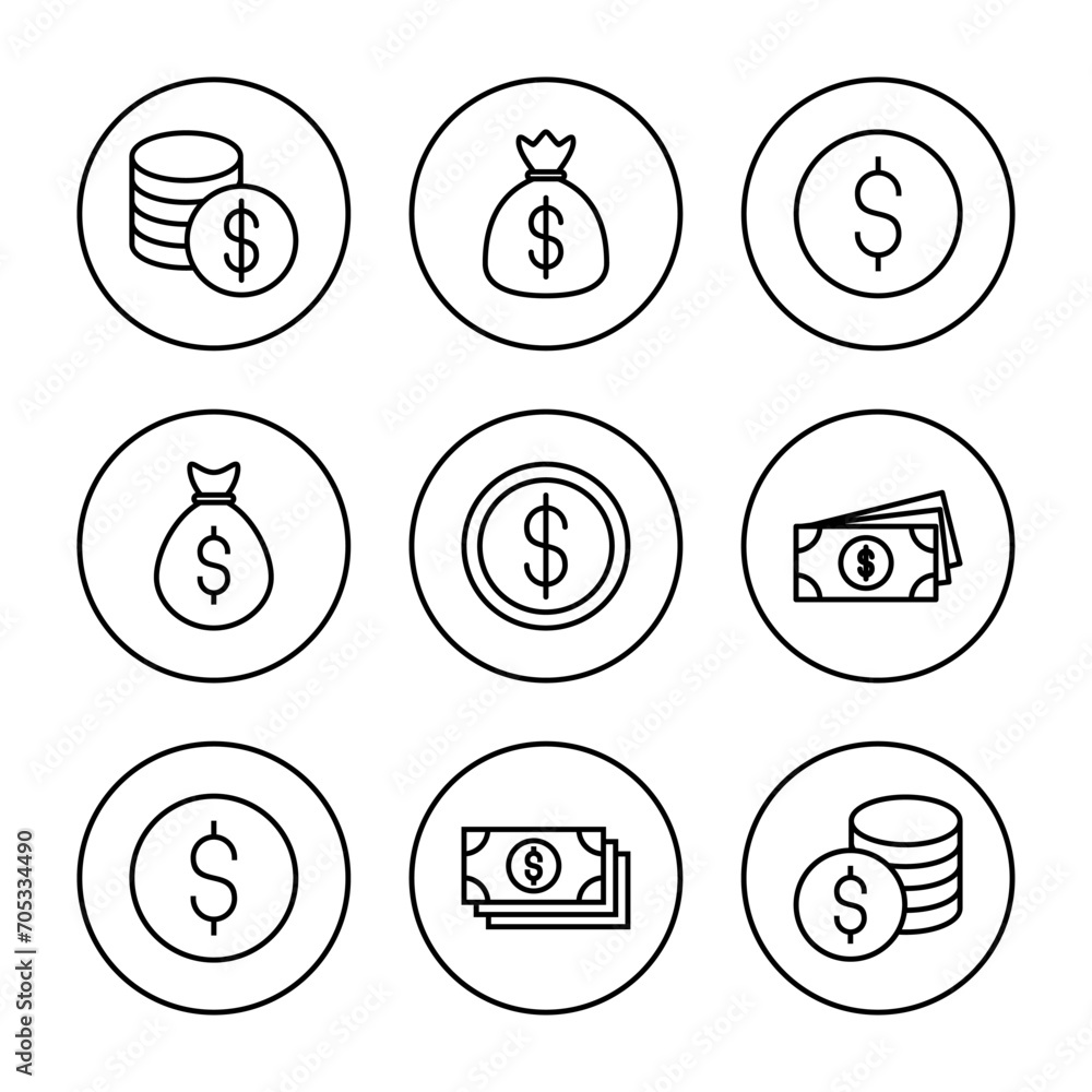 Money icon vector. Money sign and symbol