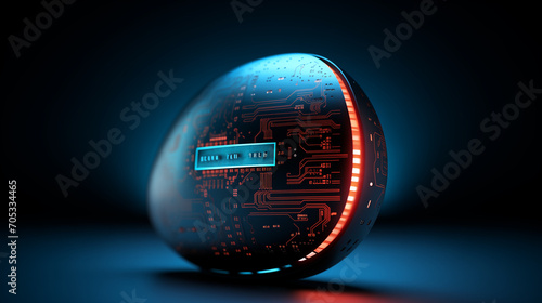 Futuristic Easter egg with a light band 