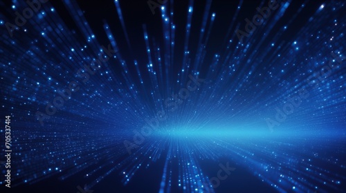 form of speed of light, point of light. Distributed register technology, background made of lines, circles and particles. Block chain network. Digital graphics