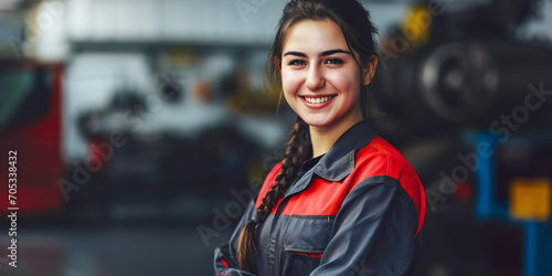 Young Latina mechanic photo