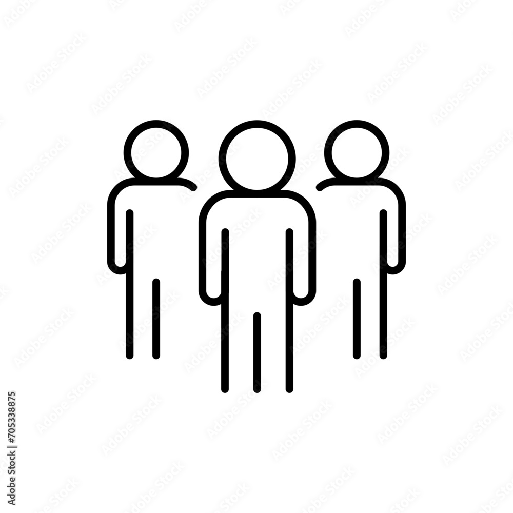 User group outline icons, minimalist vector illustration ,simple transparent graphic element .Isolated on white background