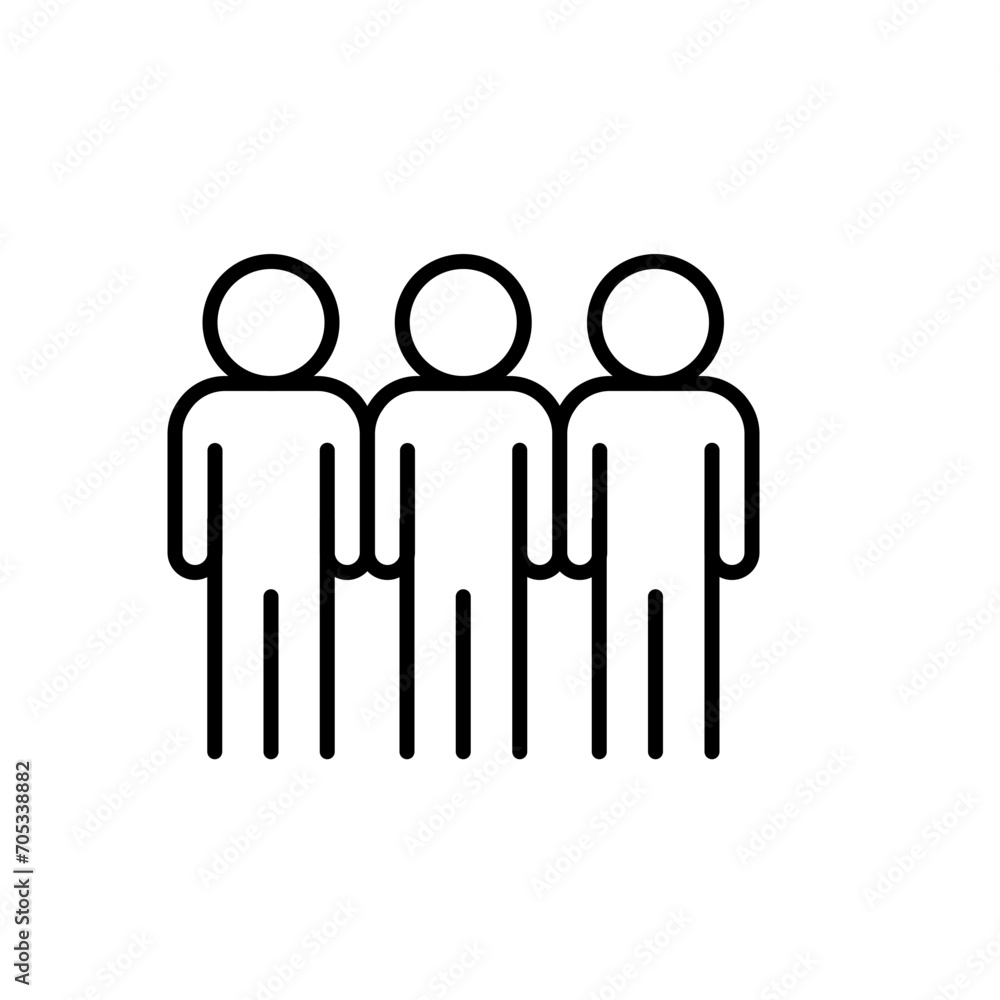 User group outline icons, minimalist vector illustration ,simple transparent graphic element .Isolated on white background