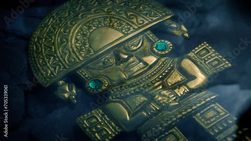 Aztec Gold Figure Is Found And Picked Up Underwater photo