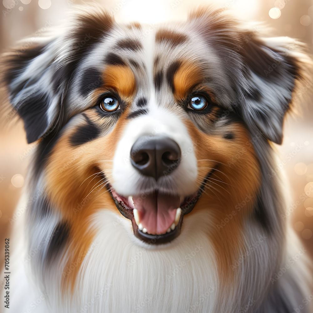 Smiling Australian Shepherd dog Smiling Australian Shepherd dog