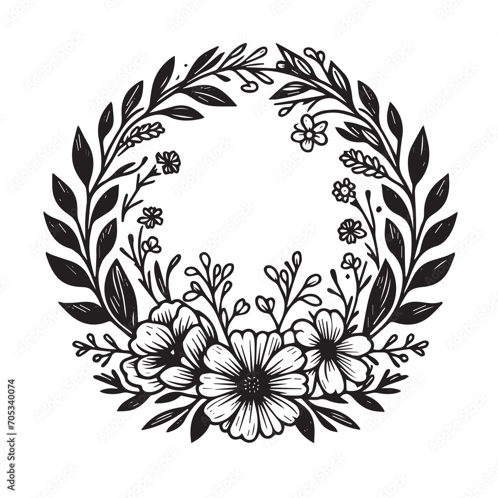 black and white floral frame black and white floral frame