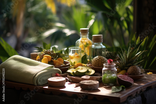 A wellness retreat integrating traditional Hawaiian healing practices, such as lomilomi massage and herbal remedies. Generative Ai.