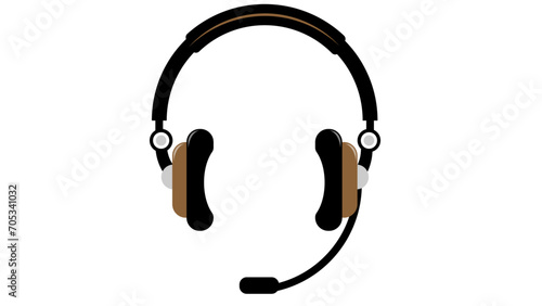 Simple headphones with mike, headset with mike vector image	