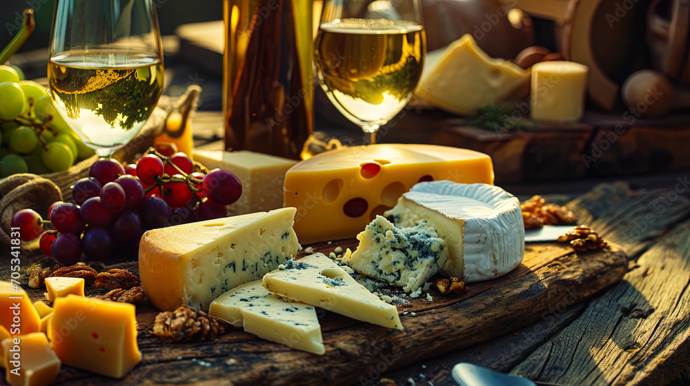 Cheese glasses and snacks on this magical World cheese lovers