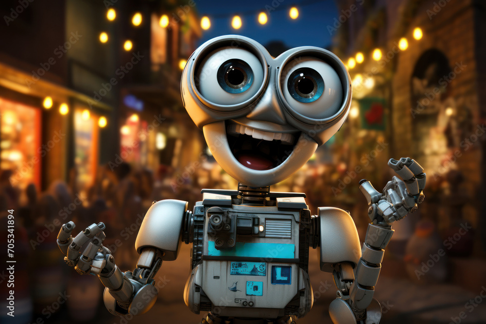 A robot with a A robot with a