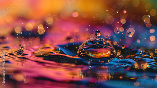 Abstraction in colors: a photo where drops and spraying create unique and unpredictable forms on t