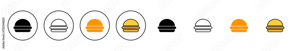Burger icon set vector. burger sign and symbol. hamburger Burger icon set vector. burger sign and symbol. hamburger