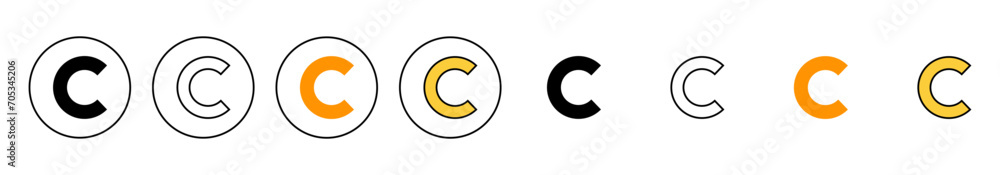 Copyright icon set vector. copyright sign and symbol Copyright icon set vector. copyright sign and symbol