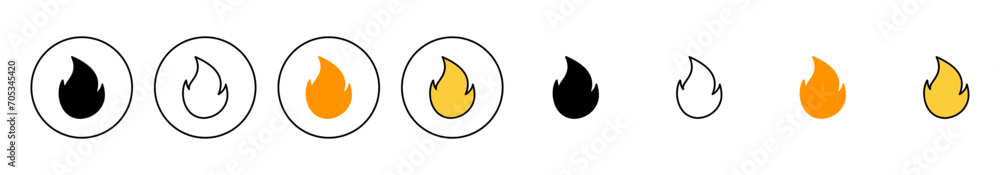 Fire icon set vector. fire sign and symbol Fire icon set vector. fire sign and symbol