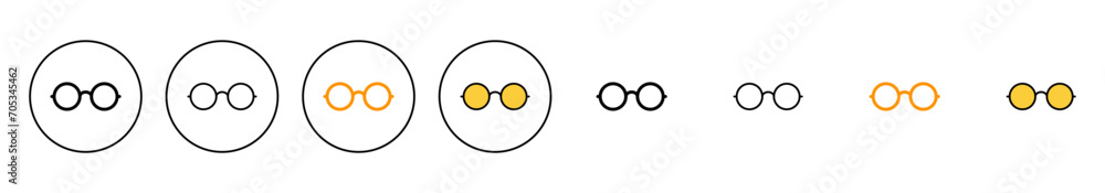 Glasses icon set vector. Glasses sign and symbol Glasses icon set vector. Glasses sign and symbol