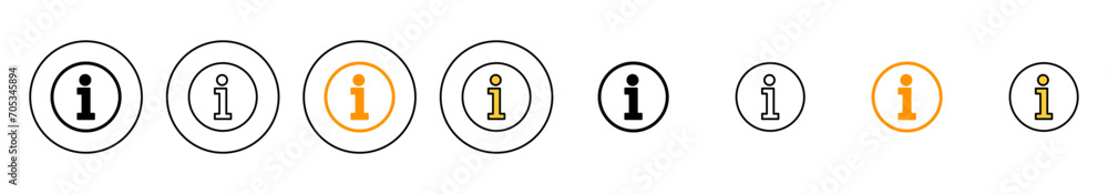 Information sign icon set vector. about us sign and symbol. question mark icon Information sign icon set vector. about us sign and symbol. question mark icon
