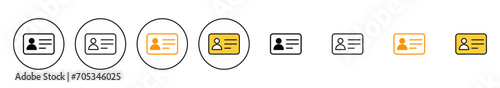 License icon set vector. ID card icon. driver license, staff identification card