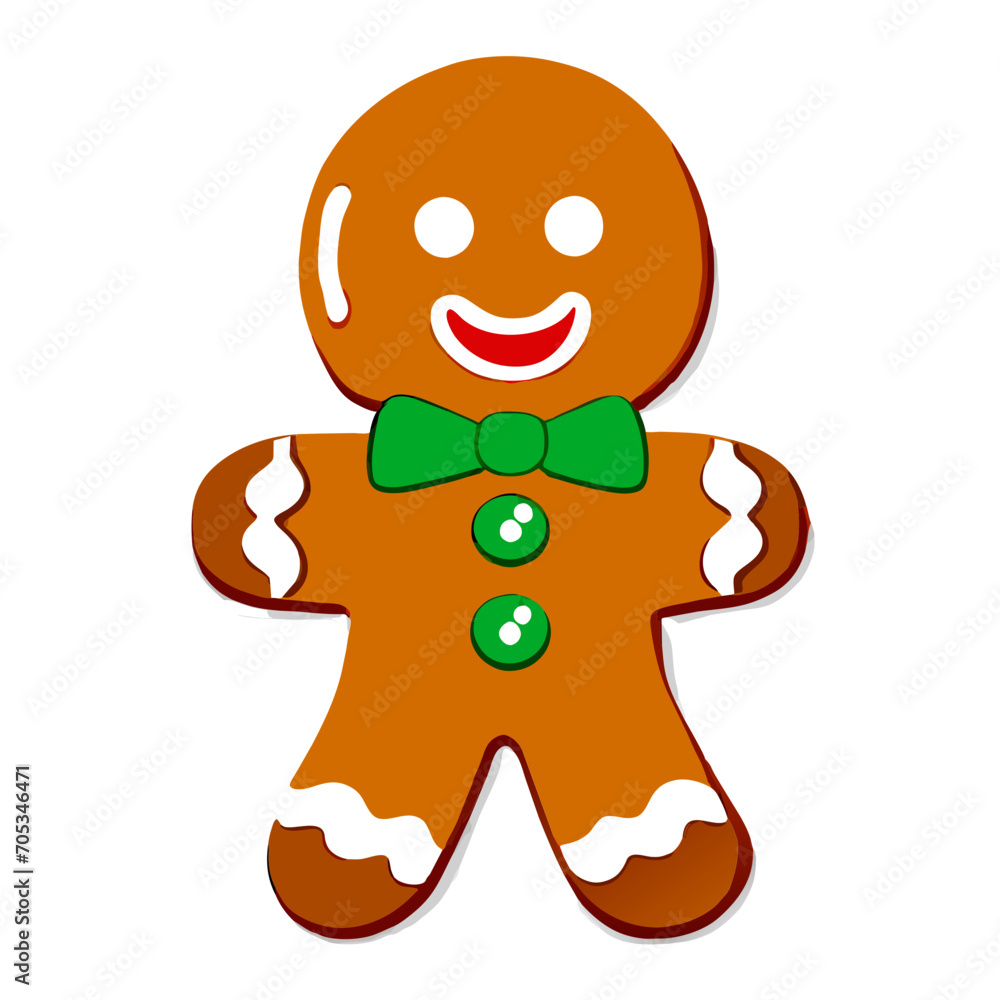 Gingerbread man. New year cookies, sweets. Cute christmas gingerbread man in flat style isolated on white background. Christmas icon. Holiday winter symbols. Festive treats. Vector illustration Gingerbread man. New year cookies, sweets. Cute christmas gingerbread man in flat style isolated on white background. Christmas icon. Holiday winter symbols. Festive treats. Vector illustration