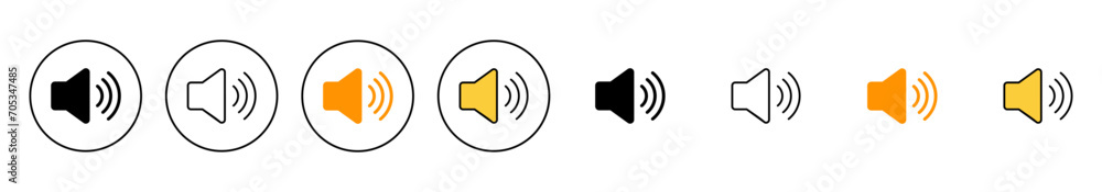 Speaker icon set vector. volume sign and symbol. loudspeaker icon. sound symbol Speaker icon set vector. volume sign and symbol. loudspeaker icon. sound symbol