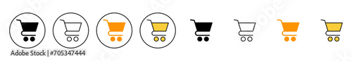 Shopping icon set vector. Shopping cart sign and symbol. Trolley icon