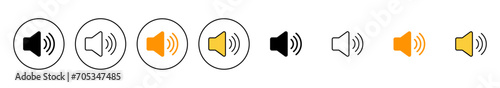 Speaker icon set vector. volume sign and symbol. loudspeaker icon. sound symbol