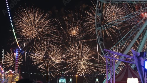 Wallpaper Mural Fireworks show at Dubai Global Village United Arab Emirates, slow motion night view Torontodigital.ca