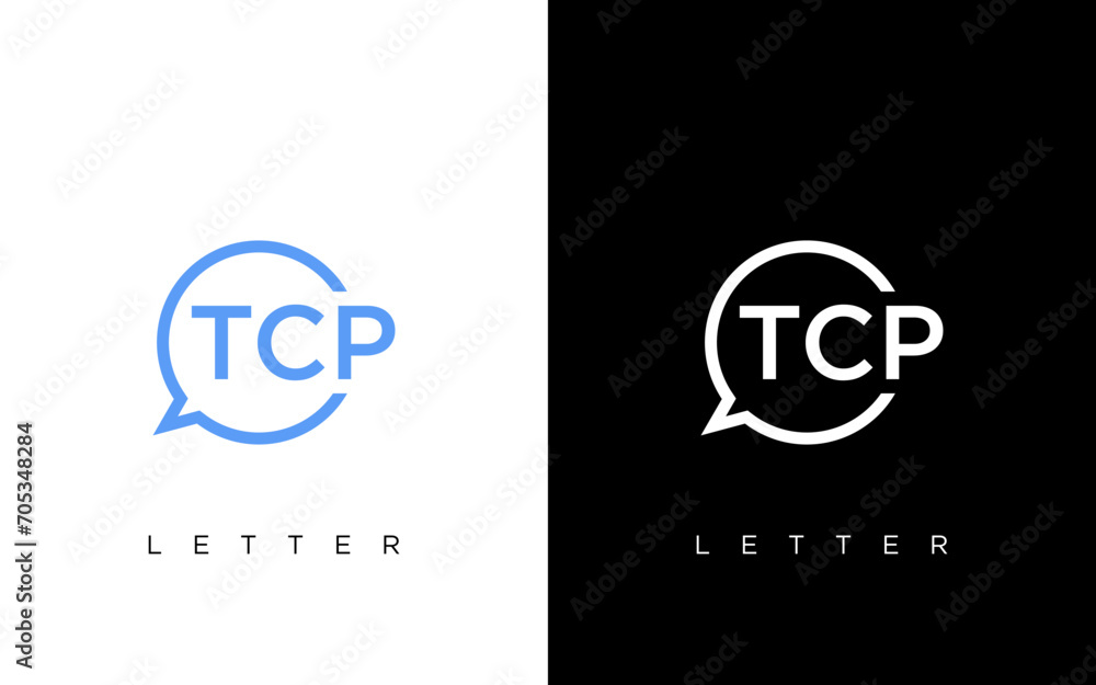 Letter TCP Logo Design, Minimal Letter T C P Logo Design Using Letters T C and P template - obrazy, fototapety, plakaty 