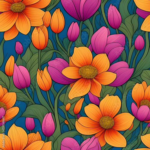 seamless pattern with flowers