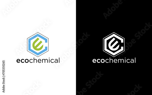 Letter E water drop chemical logo icon design template elements