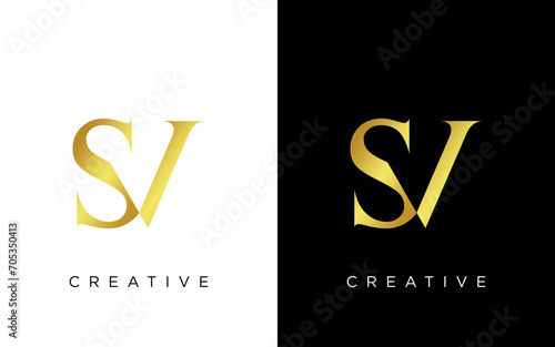 Letter SV or initial SV monogram logo design vector