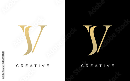 Letter SV or initial SV monogram logo design vector