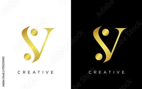 Letter SV or initial SV monogram logo design vector