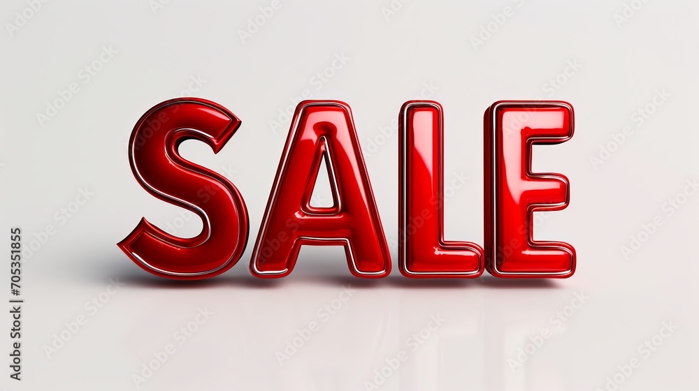 SALE in bright red font on a clean white background SALE in bright red font on a clean white background