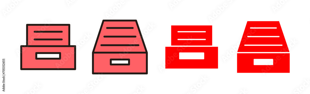 Archive folders icon set illustration. Document vector icon. Archive storage icon. Archive folders icon set illustration. Document vector icon. Archive storage icon.