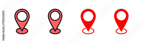 Address icon set illustration. home location sign and symbol. pinpoint