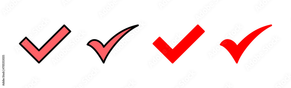 Check mark icon set illustration. Tick mark sign and symbol Check mark icon set illustration. Tick mark sign and symbol