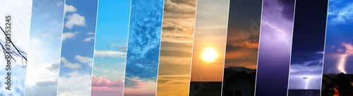 Collage of beautiful sky in...
