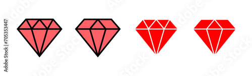 Diamond icon set illustration. diamond gems sign and symbol