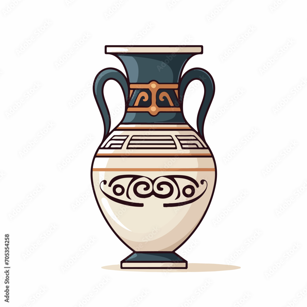 Vector illustration of vintage Greek vases in black silhouette.